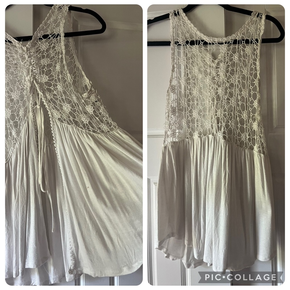 White Lace Sleeveless Top